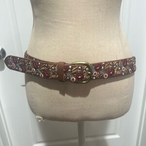 Lucky Brand leather embroidered belt